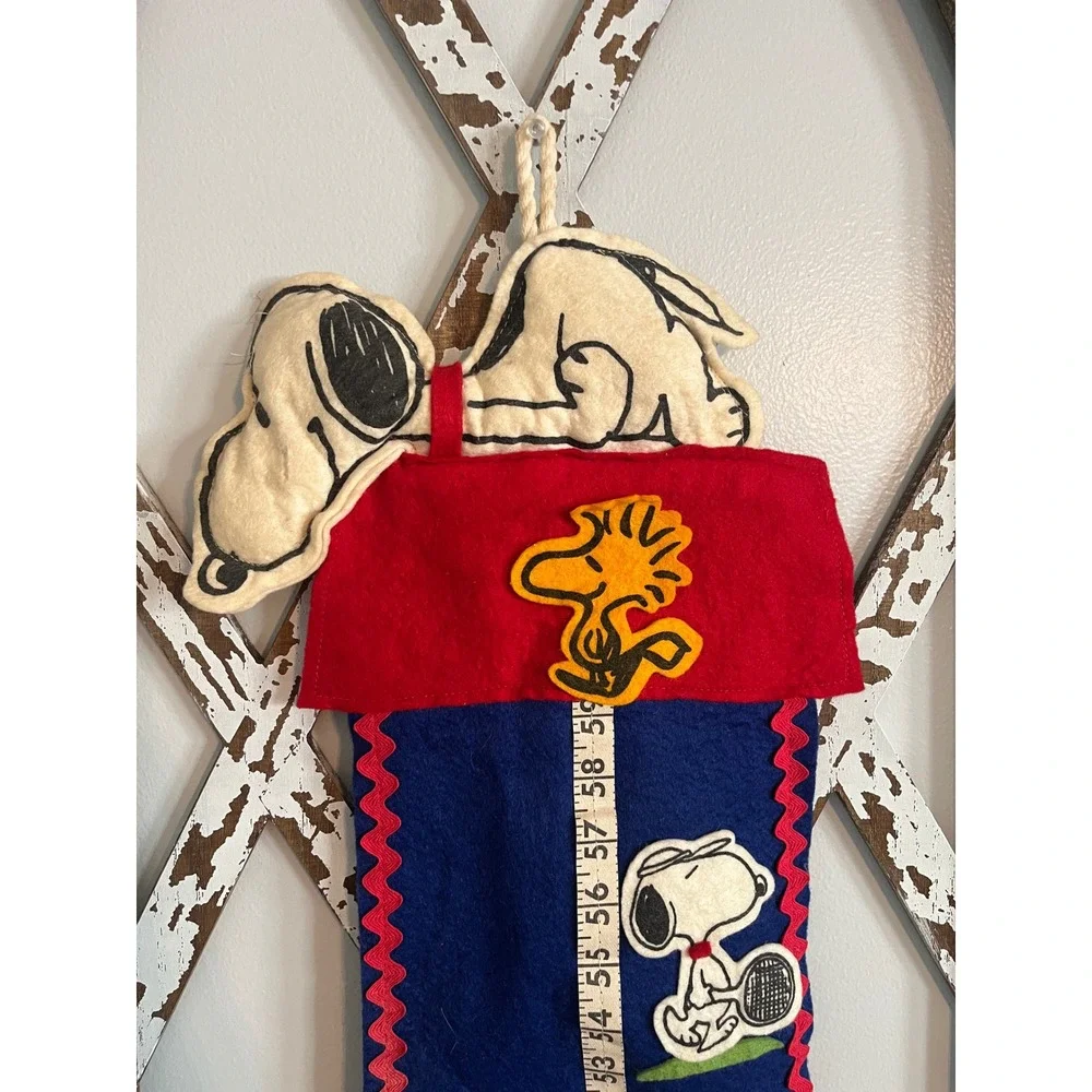 Vintage‎ 1965 Peanuts Growth Chart Felt Snoopy & Woodstock